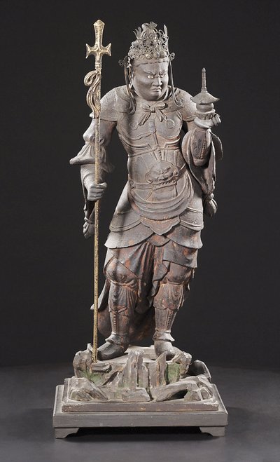 Bishamonten, období Kamakura (dřevo, kov, plátkové zlato a pigment) od Japanese School