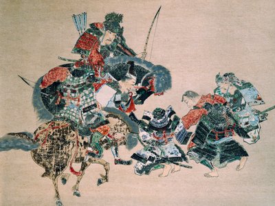 Boj s Mongoly (akvarel na papíře) od School Japanese