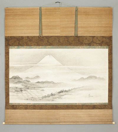 Kakemono, krajina hory Fuji od Japanese School