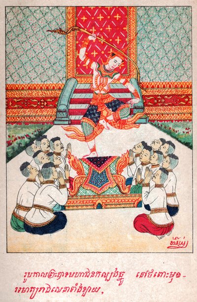 Mahajanaka Jataka. (rytina, cca 1910) od School Laotian