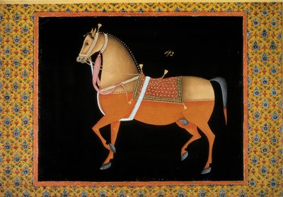 Moghol art: reprezentace hřebce. Kvaš z 18. století. Paříž, B.N. od School Mughal