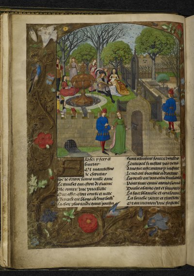 Harley 4425 f. 12v Garden of Pleasure (vellum) od School Netherlandish