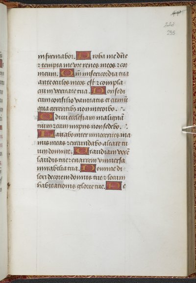 Kings 9, f.235r, Kniha hodin, Užití Sarum ("Kniha hodin Anny Boleynové") (pergamen) od School Netherlandish