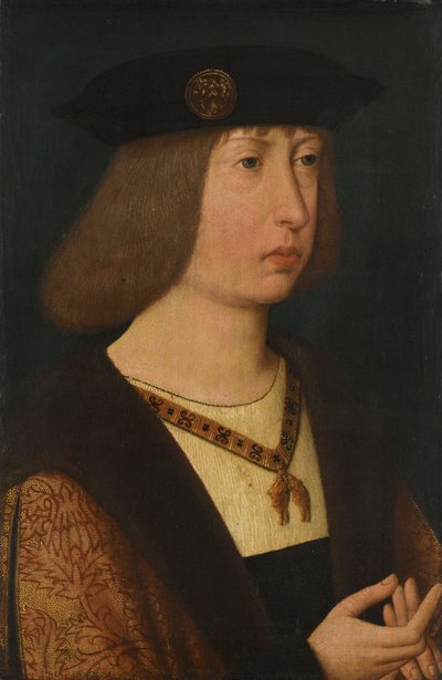 Portrét Filipa Sličného, vévody z Burgundska, cca 1500 (olej na panelu) od School Netherlandish