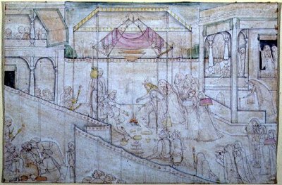 47.110/1759 Sňatek Naly a Damayanti, z ‚Nala Damayanti‘, připisovaný Ranjha, Chamba, Himachal Pradesh od School Pahari