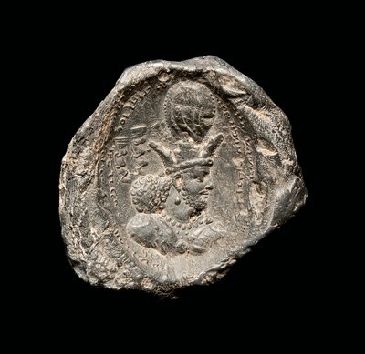 Bulla s nápisem, Sasanian období, 4. století (keramika) od School Persian