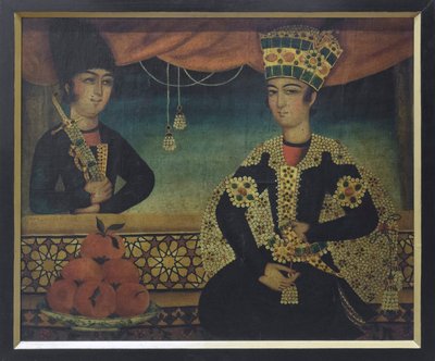 Kádžárovský princ, pravděpodobně Mohammad Sadgeh (olej na plátně) od School Qajar