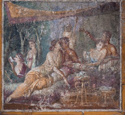 Scéna banketu, Pompeje od School Roman