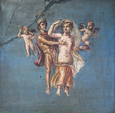 Mars a Venuše na modrém pozadí, Herculaneum od School Roman