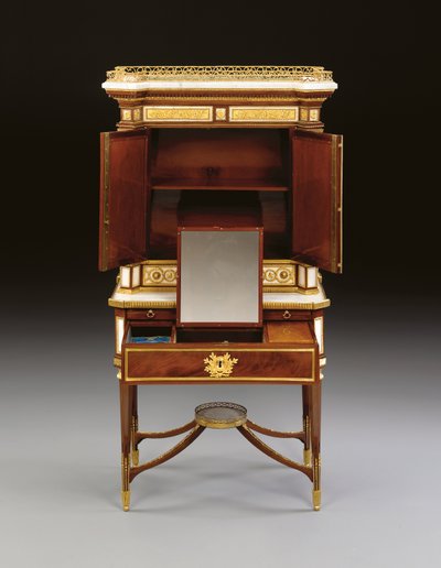 Ruský bílý mramor a mahagon namontovaný na ormolu bonheur du jour, kolem 1790 (ormolu, mramor a mahagon) od School Russian
