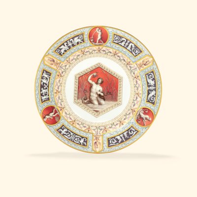 Porcelánový talíř z Raphael Service, centrum zobrazující Tritona od School Russian
