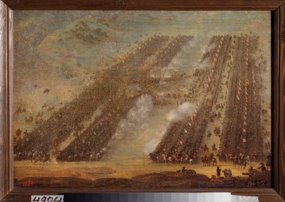 Bitva u Poltavy (Pultawa) 8. července 1709. (Střet řad jezdců během Velké severní války (1700-1721), armáda Petra I. Ruského (1672-1725) proti vojskům Karla (Karla) XII. Švédska (1682-1718) Obraz a od School Russian