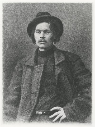 Maxim Gorkij (litho) od School Russian