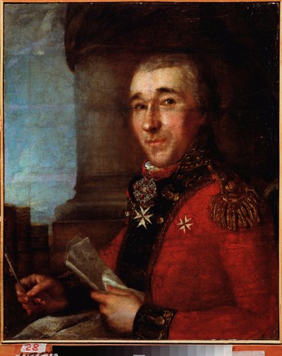 Portrét generála hraběte Alexey Arakcheyev (Alexis Arakcheiev) (Arakcheev) (1769-1834). Obraz od ruského mistra, olej na plátně, konec 18. století. Muzeum umění Dálného východu, Chabarovsk (Rusko). od School Russian