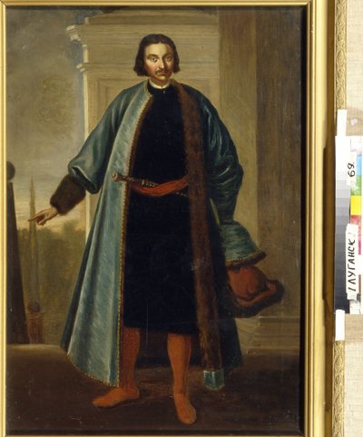 Portrét prince Anikity Ivanoviče Repnina (1668-1726). (Portrét prince A. I. Repnina). Ruský voják a politik, který se vyznamenal během Velké severní války (1700-1721), poté sloužil jako guvernér Livonska a byl blízký a vášnivý od School Russian