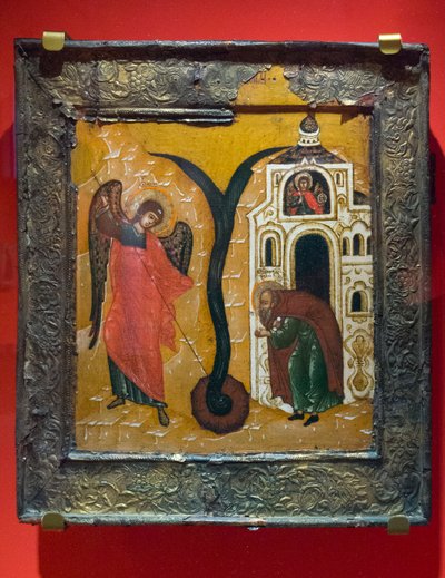 "Zázrak archanděla Michaela v Chonae" 17. století (tempera na dřevě) od School Russian