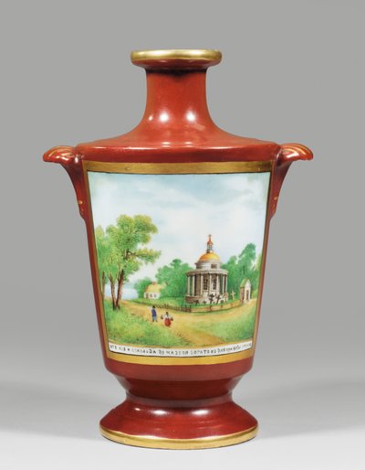 Váza zobrazující záporožského kozáka, kolem roku 1825 (porcelán) od School Russian