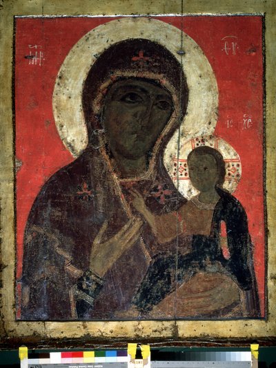 ""Panna Hodegetria (Hodigitria)"" Ruská ikona. Malba na dřevě ze 13. století. Státní Treťjakovská galerie, Moskva od School Russian