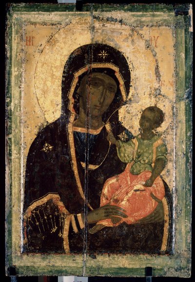 ""Panna Hodegetria (Hodigitria)"" Ruská ikona. Malování na dřevo. kolem roku 1360. Státní Treťjakovská galerie, Moskva od School Russian