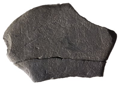 Rukojmí kámen, z raně středověkého ostrovního kláštera, Inchmarnock, Bute, Skotsko, cca 8.-9. století našeho letopočtu (břidlice) od Scottish School