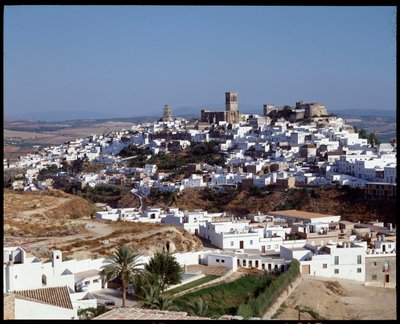 Panoramatický pohled na město Arcos de la Frontera, Andalusie, Španělsko od School Spanish
