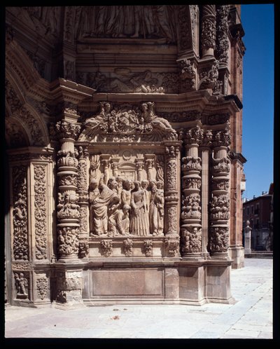 Pohled na fasádu katedrály St Mary, Astorga, Španělsko (Pohled na fasádu katedrály St Mary, Astorga, Španělsko) od School Spanish