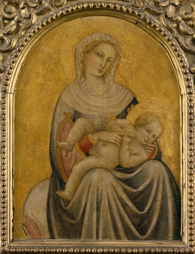 Panna a dítě, cca 1420 (tempera na panelu) od School Tuscan
