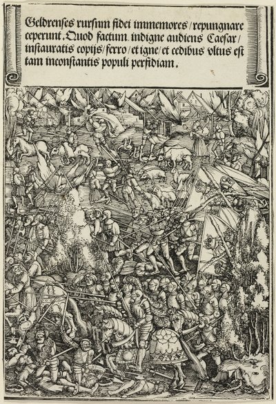 Druhá válka v Gueldres, z Vítězného oblouku Maxmiliána I od School of Albrecht Dürer