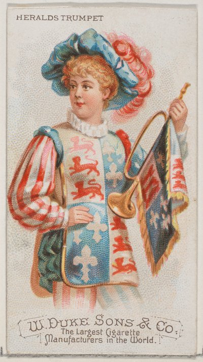 Heralds Trumpet, ze série hudebních nástrojů N82 pro cigarety značky Duke, 1888., 1888. od Schumacher and Ettlinger