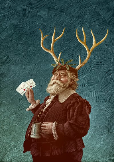 Falstaff, 2015 (scratchboard, digitálně kolorováno) od Scott McKowen