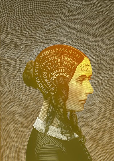 George Eliot, 2013 (scratchboard, digitálně kolorováno) od Scott McKowen