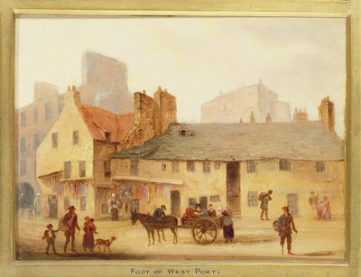Úpatí západního přístavu, detail z Edinburghu: Devět pohledů na staré město od Scottish School