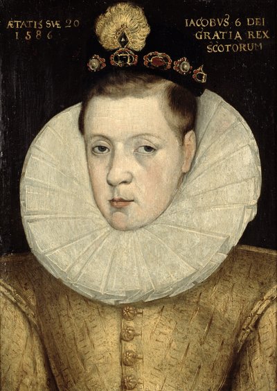 Portrét Jakuba VI. Skotského, později Jakuba I. Anglického (1566-1625) 1586 od Scottish School