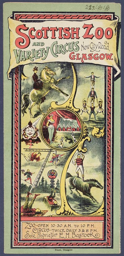 Propagační leták pro skotskou zoologickou zahradu a varietní cirkus, cca 1890 od Scottish School