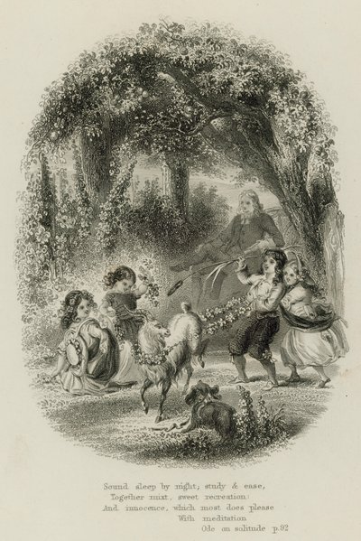 Scéna z Ódy na samotu, od Alexandra Popea (rytina) od Scottish School