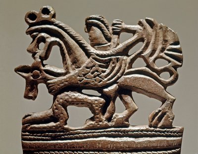 Skytské umění (skytská nebo skytská civilizace): Apollo na gryfu - 4. století př. n. l. - bronzová ozdoba tanku - muzeum Ermitáž, Petrohrad od Scythian