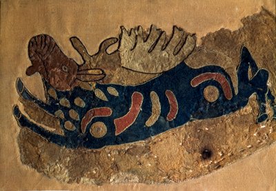 Art Scythe (Scythic Civilization nebo Skythia): fragment plstěného povlaku sedla. Petrohrad, Ermitáž muzeum od Scythian Scythian