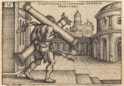 Herkules nesoucí sloupy Gazy od Sebald Beham