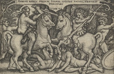 Hercules unesl Iole, z The Labors of Hercules, 1544. od Sebald Beham