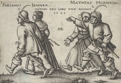 Leden a únor, od Selských hodů aneb Dvanáct měsíců, 1546. od Sebald Beham