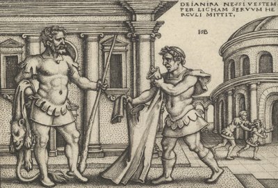 Lichas přinášející oděv Nessus Herkulovi z The Labors of Hercules. od Sebald Beham