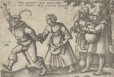 Konec roku, ze Selské hostiny aneb Dvanáct měsíců, 1546. od Sebald Beham