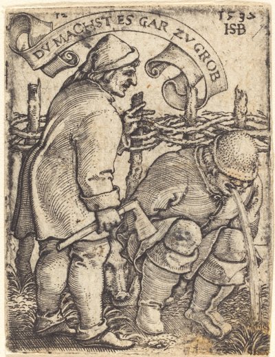 Zvracející rolník od Sebald Beham