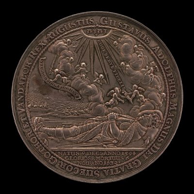 Smrt Gustava II Adolfa, 1594-1632, švédského krále 1611 [avers], 1634. od Sebastian Dadler