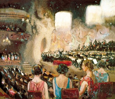 Orchestr Pau Casals v Katalánském hudebním paláci v Barceloně, 20. (olej na plátně) od Sebastian Junyent i Sans