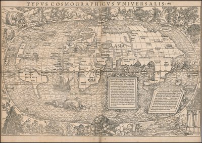 Mapa světa z roku 1532, Sebastian Münster od Sebastian Munster