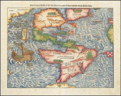 Mapa Ameriky z roku 1561, Sebastian Münster od Sebastian Munster