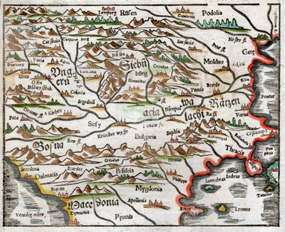 Východní Evropa a Balkán 1575 od Sebastian Munster