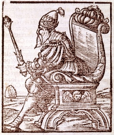 Qubilai (Kubilai Khan, první císař mongolské dynastie Yuan (1215-1294) – v „“Cosmographia““ od S. Munstera. Paříž od Sebastian Munster