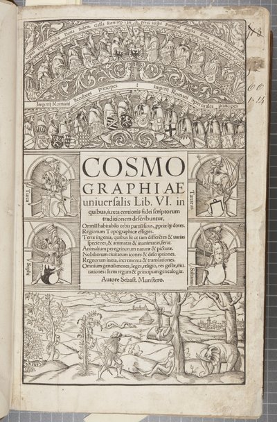 Titulní strana Cosmographia, 1544 od Sebastian Munster